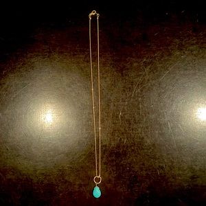Beaded chain w turquoise pendant